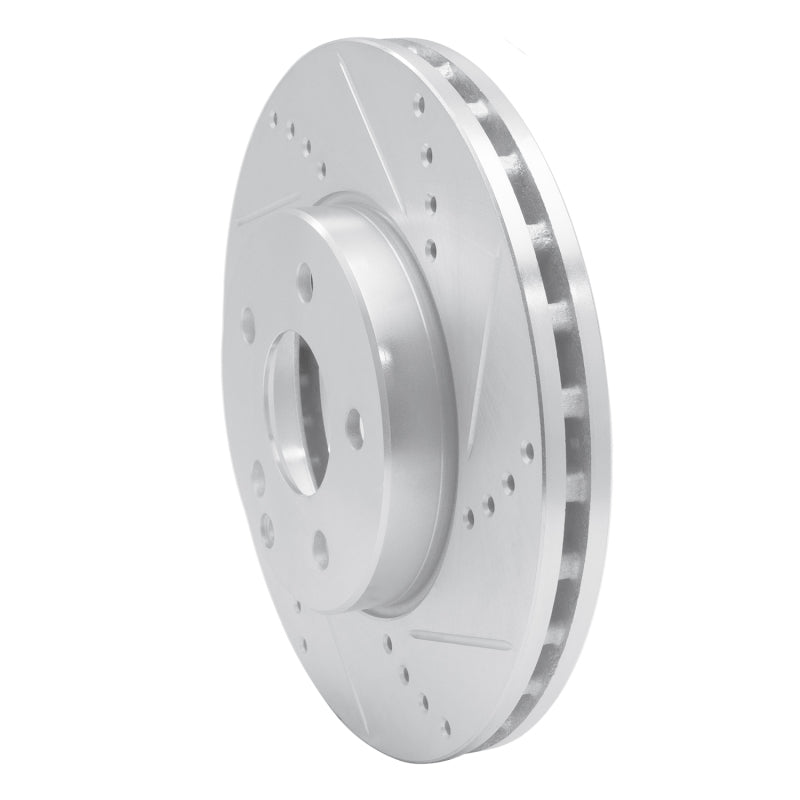 R1 Concepts R1 03-09 Mercedes-Benz E350 Front Right Drilled & Slotted Silver Brake Rotor