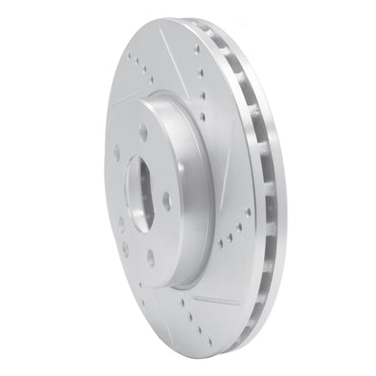 R1 Concepts R1 03-09 Mercedes-Benz E350 Front Right Drilled & Slotted Silver Brake Rotor