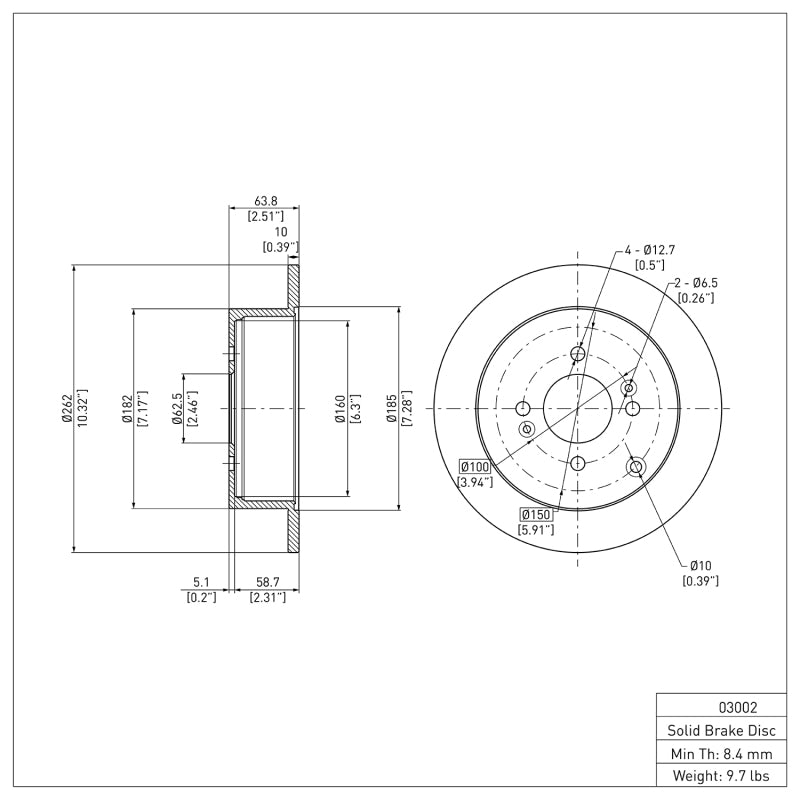 DFC 06-12 Dodge Attitude (Mexico) Rear Brake Rotor