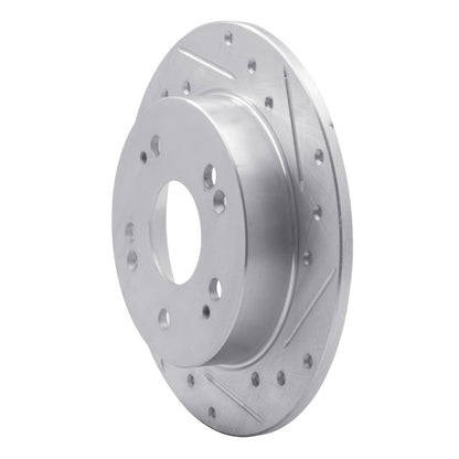 R1 Concepts R1 06-15 Honda Civic Si Rear Right Drilled & Slotted Silver Brake Rotor