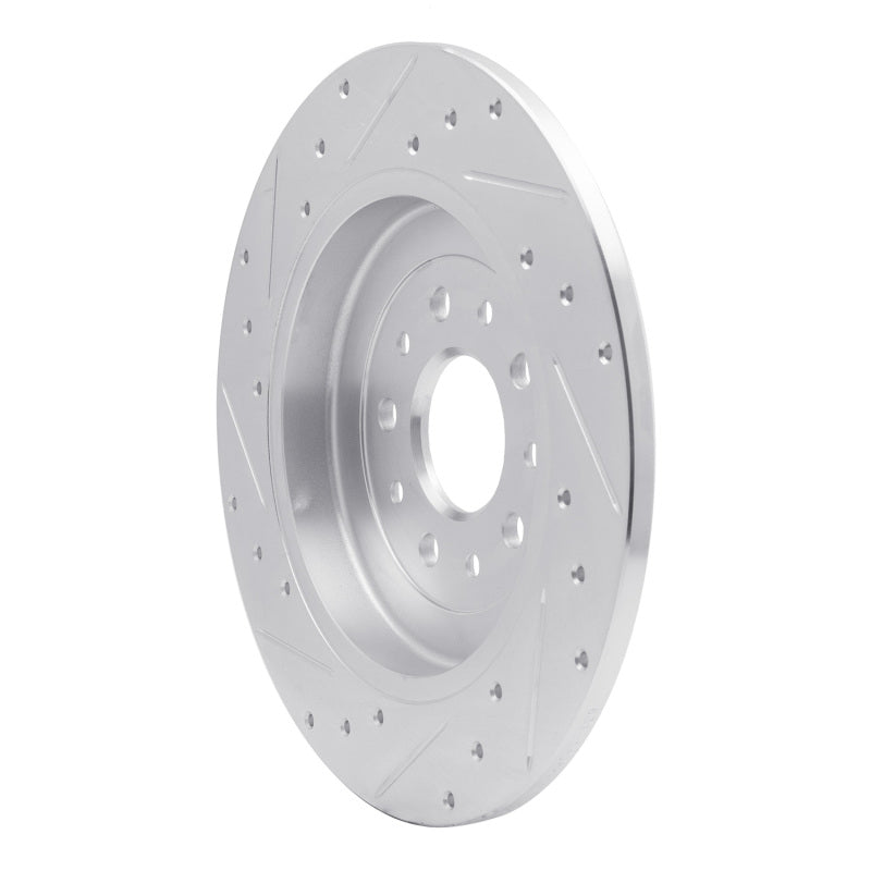 R1 Concepts R1 05-19 Ford Five Hundred Rear Right Drilled & Slotted Silver Brake Rotor