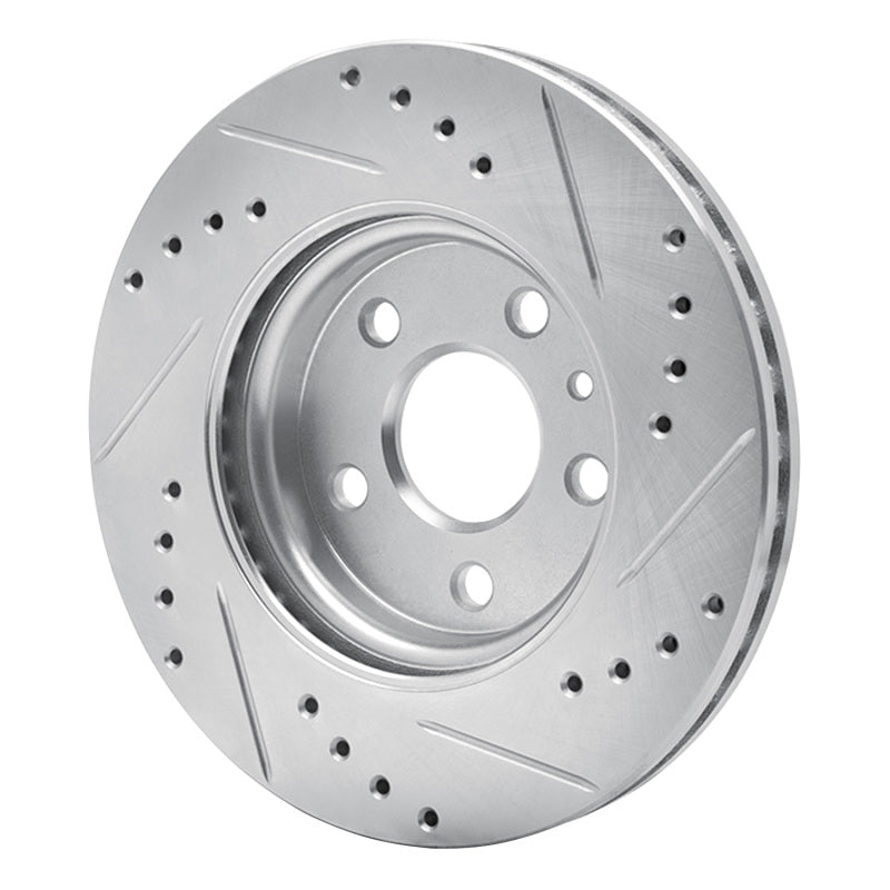R1 Concepts R1 11-23 Chevrolet Bolt EV Front Left Drilled & Slotted Silver Brake Rotor