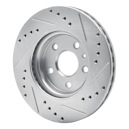 R1 Concepts R1 11-23 Chevrolet Bolt EV Front Left Drilled & Slotted Silver Brake Rotor