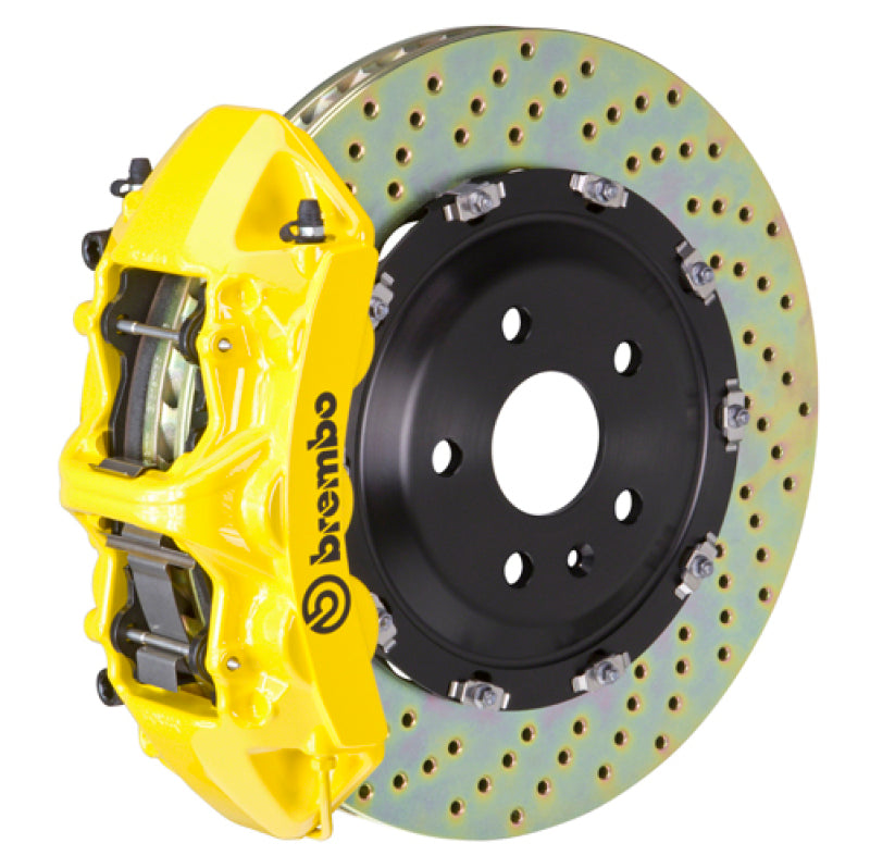 Brembo 25+ BMW X3 30 xDrive (G45) Front GT BBK 6 Piston Cast 380x34 2pc Rotor Drilled - Yellow