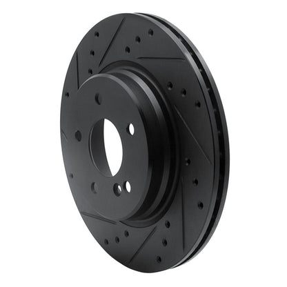 R1 Concepts R1 98-09 Chrysler Crossfire Rear Left Drilled & Slotted Black Brake Rotor
