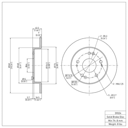 DFC 06-15 Honda Civic Rear Brake Rotor
