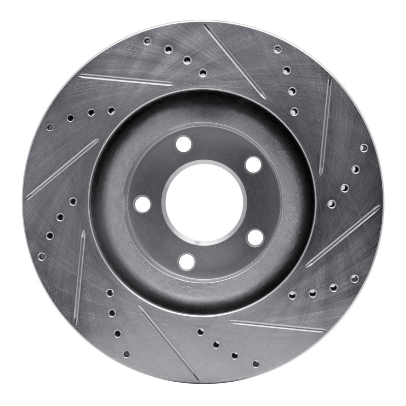 R1 Concepts R1 07-15 Ford Edge Front Left Drilled & Slotted Silver Brake Rotor
