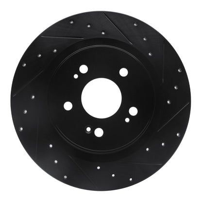 R1 Concepts R1 18-25 Honda Odyssey Rear Right Drilled & Slotted Black Brake Rotor