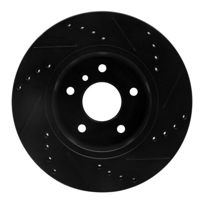 R1 Concepts R1 99-04 Land Rover Discovery Front Left Drilled & Slotted Black Brake Rotor