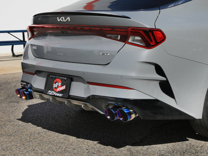 aFe Takeda 21-24 Kia K5 GT L4-2.5L (t) SS Axle-Back Exhaust System w/ Blue Flame Tips