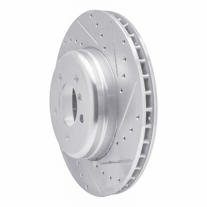 R1 Concepts R1 11-16 BMW Z4 Front Right Drilled & Slotted Silver Brake Rotor