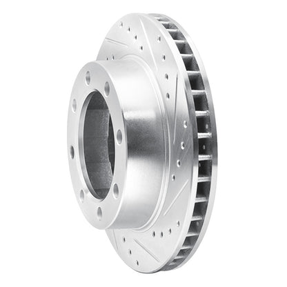 R1 Concepts R1 80-94 Ford F-250 4WD (Excl Super Duty) Front Right Drilled & Slotted Silver Brake Rotor