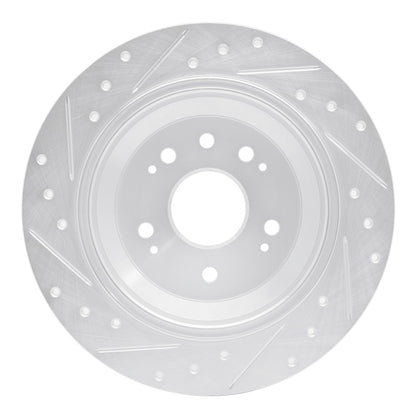 R1 Concepts R1 10-15 Honda Crosstour Rear Right Drilled & Slotted Silver Brake Rotor