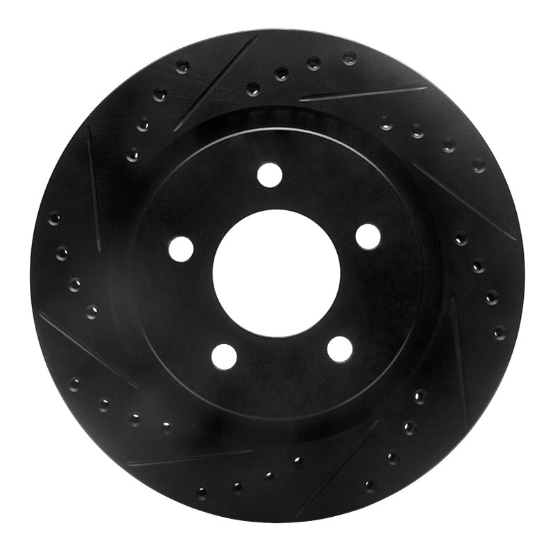 R1 Concepts R1 99-04 Chrysler 300M Front Left Drilled & Slotted Black Brake Rotor