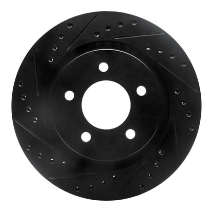 R1 Concepts R1 99-04 Chrysler 300M Front Left Drilled & Slotted Black Brake Rotor