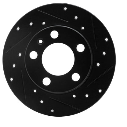 R1 Concepts R1 98-24 Audi A1 (Mexico) Rear Right Drilled & Slotted Black Brake Rotor