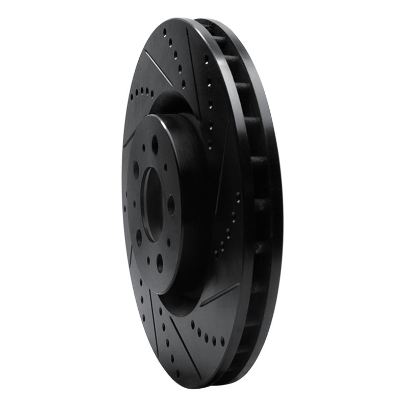 R1 Concepts R1 04-07 Volvo V70 Front Right Drilled & Slotted Black Brake Rotor