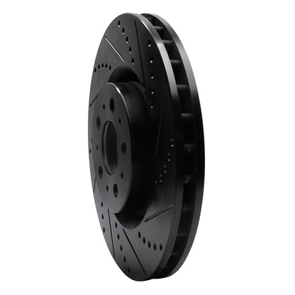 R1 Concepts R1 04-07 Volvo V70 Front Right Drilled & Slotted Black Brake Rotor
