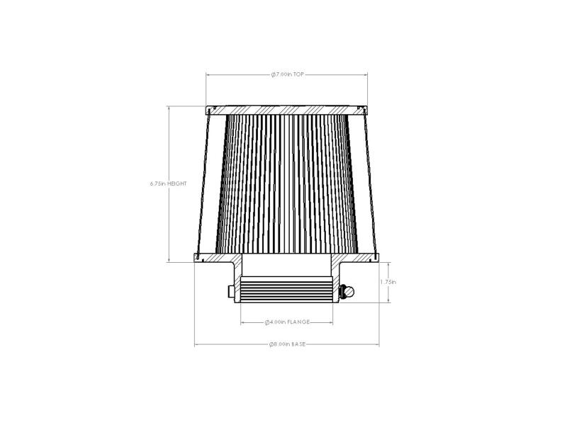 aFe Magnum FORCEintake Replacement Air Filter w/ Dura Dry Media 3-7/8in F x8in B x 7in T x6-3/4in H