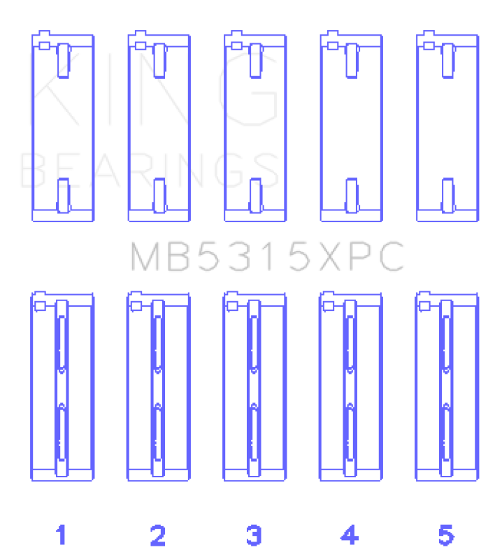 King Engine Bearings King 1992+ Mitsubishi 4G63/4G64 EVO I-IV (Size 0.25) Coated Performance Main Bearing Set