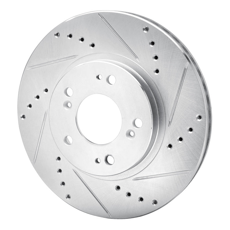 R1 Concepts R1 04-11 Mitsubishi Endeavor Front Right Drilled & Slotted Silver Brake Rotor