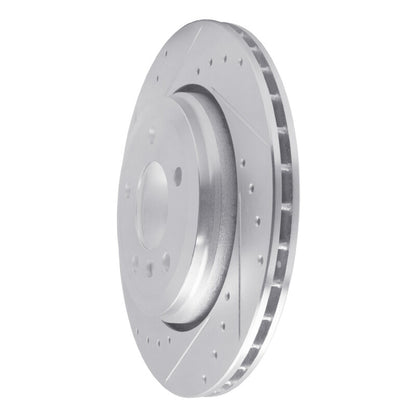 R1 Concepts R1 01-06 BMW 330CI Rear Left Drilled & Slotted Silver Brake Rotor