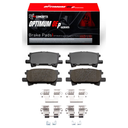 R1 Concepts R1 04-09 Lexus RX350 Rear Optimum OE Brake Pads & Hardware Kit