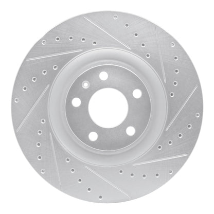 R1 Concepts R1 04-09 Audi S4 Front Right Drilled & Slotted Silver Brake Rotor