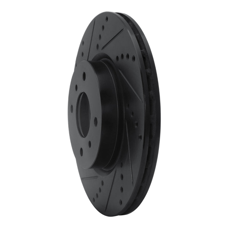 R1 Concepts R1 04-06 Nissan Sentra Front Left Drilled & Slotted Black Brake Rotor