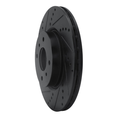 R1 Concepts R1 04-06 Nissan Sentra Front Left Drilled & Slotted Black Brake Rotor