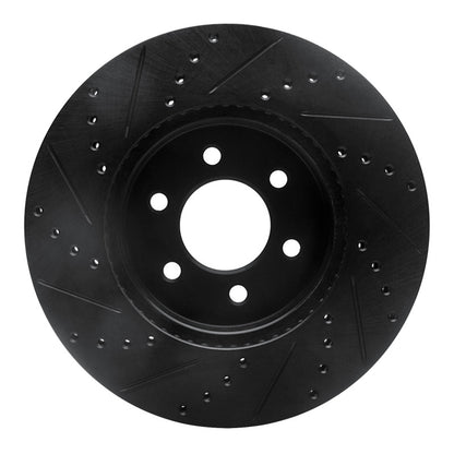 R1 Concepts R1 03-03 Dodge Durango Front Right Drilled & Slotted Black Brake Rotor