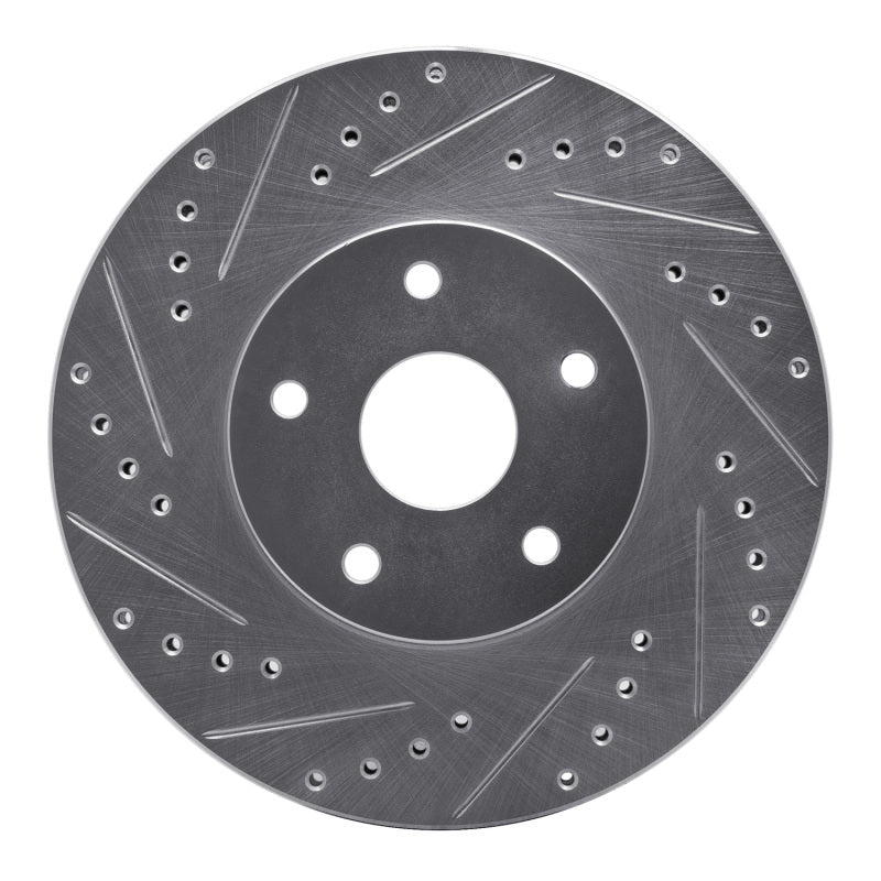 R1 Concepts R1 92-97 Subaru SVX Front Left Drilled & Slotted Silver Brake Rotor