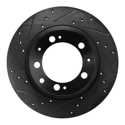 R1 Concepts R1 86-95 Porsche 928 Rear Left Drilled & Slotted Black Brake Rotor