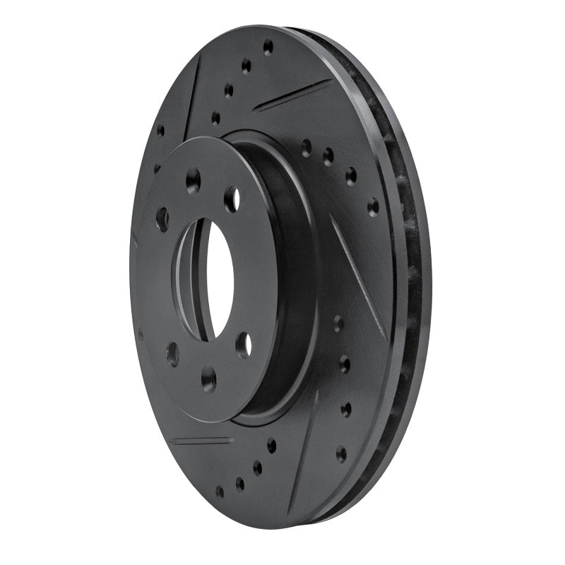 R1 Concepts R1 06-12 Dodge Attitude (Mexico) Front Left Drilled & Slotted Black Brake Rotor