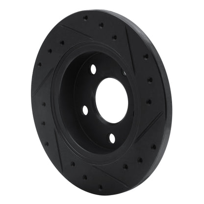 R1 Concepts R1 93-05 Ford Taurus SHO Rear Left Drilled & Slotted Black Brake Rotor