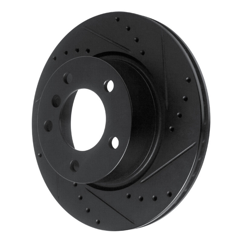 R1 Concepts R1 05-07 BMW 120i (Mexico) Front Right Drilled & Slotted Black Brake Rotor