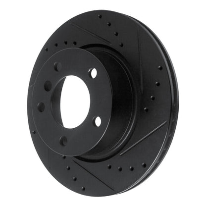 R1 Concepts R1 05-07 BMW 120i (Mexico) Front Right Drilled & Slotted Black Brake Rotor