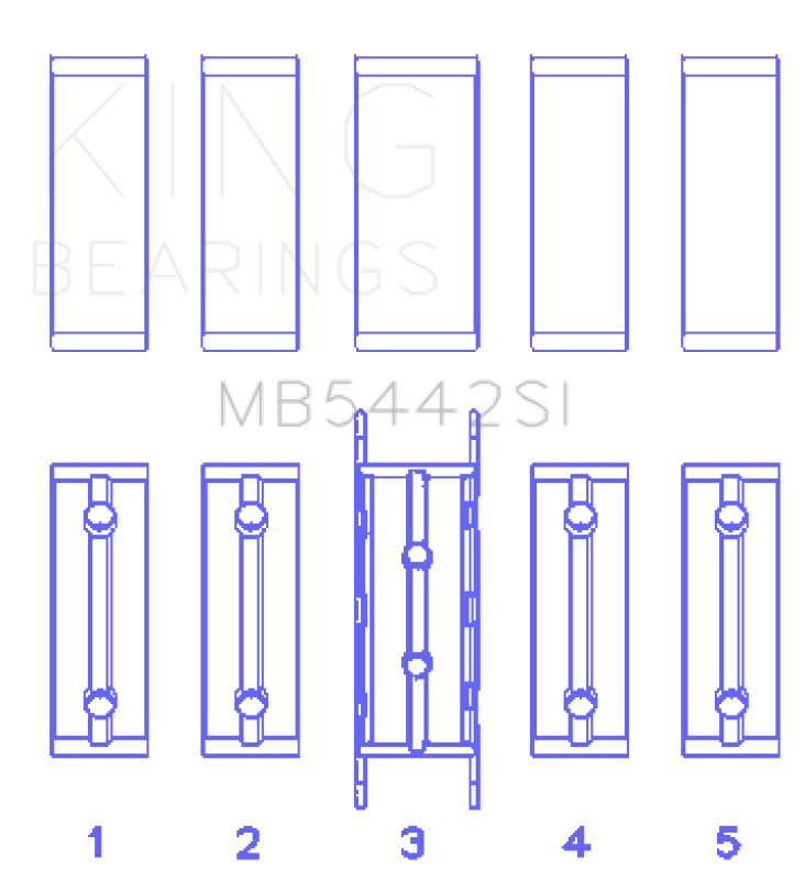 King Engine Bearings King Ford/Mazda Duratec 2.0/2.3 DOHC (Size 0.50) Silicon Bi-Metal Aluminum Main Bearing Set