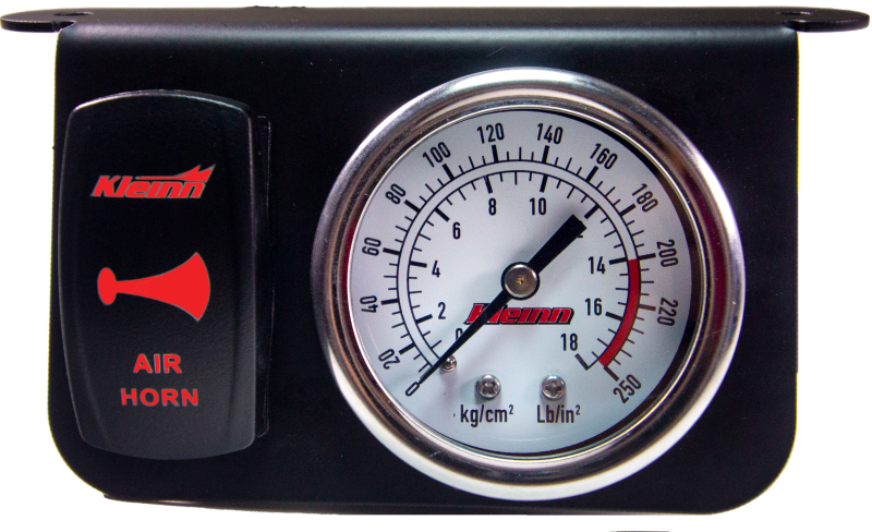 Kleinn Air Horns Kleinn Panel Mounted 160 PSI Gauge w/ an Illuminated RED Momentary Rocker Switch
