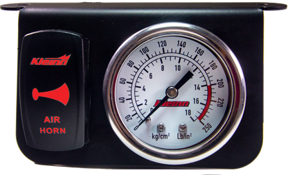 Kleinn Air Horns Kleinn Panel Mounted 160 PSI Gauge w/ an Illuminated RED Momentary Rocker Switch