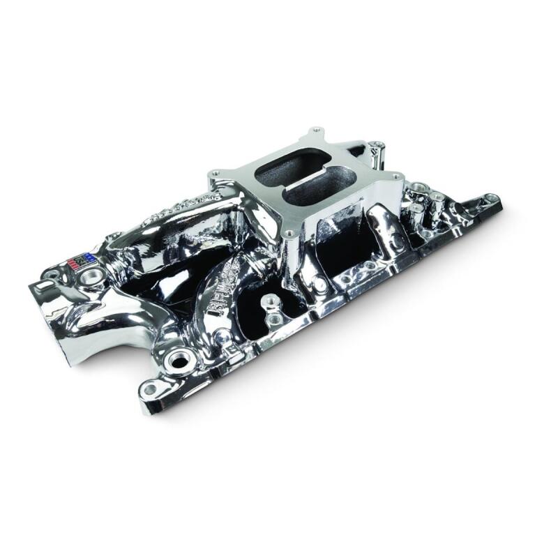 Edelbrock Ford SB 302 Performer RPM Intake Manifold - Chrome Plasma Finish