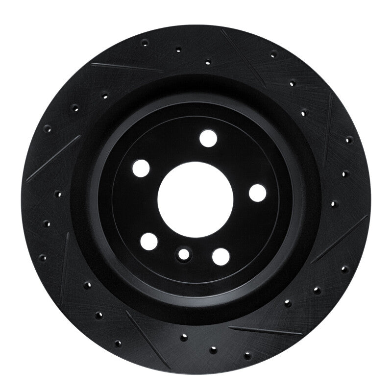 R1 Concepts R1 12-19 Mercedes-Benz GLE300D Rear Right Drilled & Slotted Black Brake Rotor