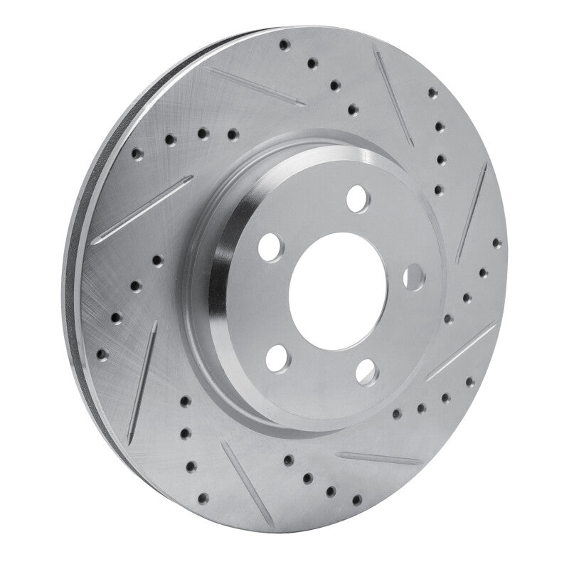 R1 Concepts R1 2005-2023 Chrysler 300 Front Right Drilled & Slotted Silver Brake Rotor