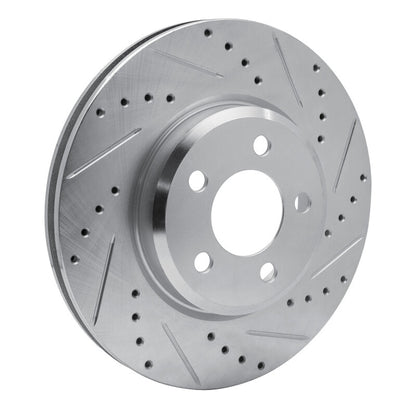R1 Concepts R1 2005-2023 Chrysler 300 Front Right Drilled & Slotted Silver Brake Rotor