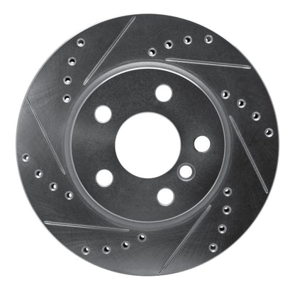 R1 Concepts R1 14-24 Mini Cooper (Excl Clubman) Front Left Drilled & Slotted Silver Brake Rotor