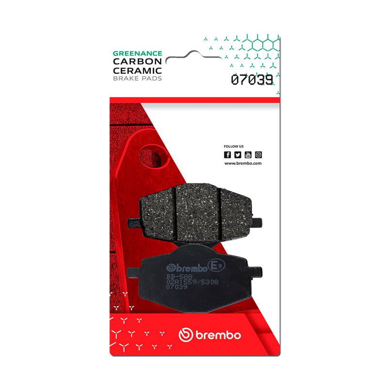 Brembo Powersports Brembo Mbk Flame/Yamaha Dt/Yamaha Tzr/Yamaha Xc/Yamaha Crypton Carbon Ceramic Brake Pad - Rear