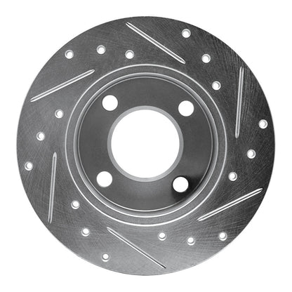 R1 Concepts R1 82-98 Audi Cabriolet Rear Left Drilled & Slotted Silver Brake Rotor