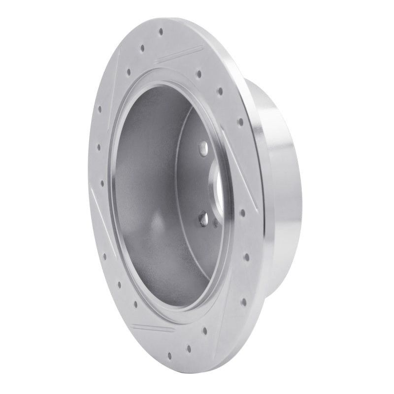 R1 Concepts R1 05-09 Subaru Outback Rear Right Drilled & Slotted Silver Brake Rotor