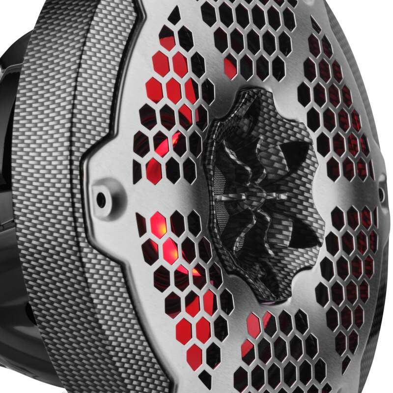 DS18 Hybrid Marine Speaker w/ Driver And RGB LED 6.5in 2-Way 250 Watts RMS 4 ohm Crbn Fiber w/ Cover