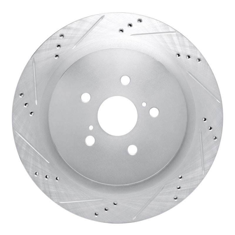 R1 Concepts R1 16-22 Lexus RX450hL Rear Left Drilled & Slotted Silver Brake Rotor